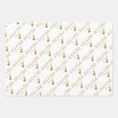 Personalisierte Hochzeitgoldenherzen Geschenkpapier Set (Vorderseite)