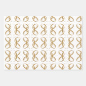 Personalisierte Hochzeitgoldenherzen Geschenkpapier Set (Vorderseite 3)