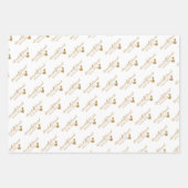 Personalisierte Hochzeitgoldenherzen Geschenkpapier Set (Vorderseite)