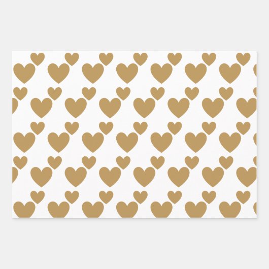 Personalisierte Hochzeitgoldenherzen Geschenkpapier Set (Vorderseite 3)
