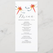 Personalisierte Hochzeitmenükarten Rote Libelle Menükarte (Vorderseite)