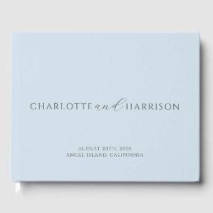 Personalisierte Hochzeitmonogramm Blau Gästebuch