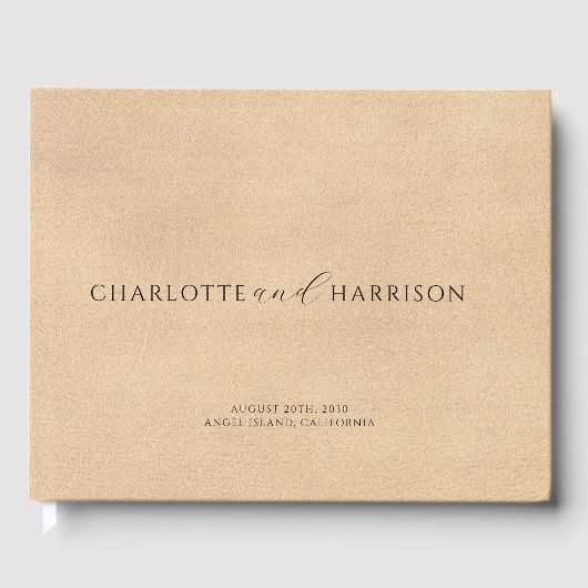 Personalisierte Hochzeitmonogramm-Imitate Gästebuch (Vorderseite)