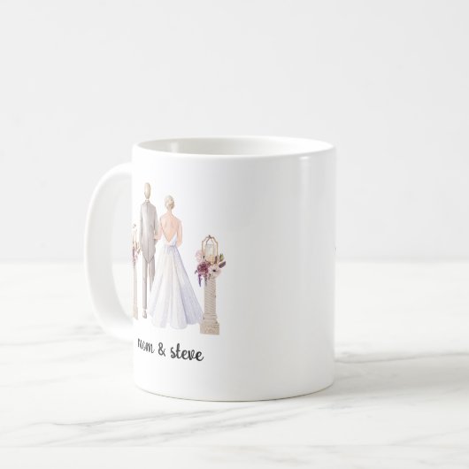 Personalisierte Hochzeitmutter Kaffeetasse (Vorderseite Links)