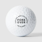 Personalisierte Hochzeitnamen Datum und FORE je Golfball (Vorderseite)