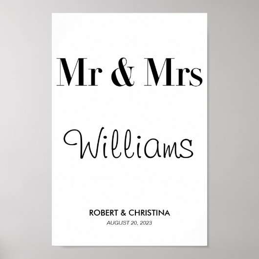Personalisierte Hochzeitplakatgeschenke MR & MRS. Poster (Vorne)