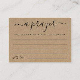 Personalisierte Hochzeits-Gebets-Karte - Telefonnummerkarte