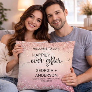 Personalisierte Hochzeits-Kissen mit 'Happily Ever Kissen