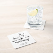 Personalisierte Hochzeits-Untersetzer Rechteckiger Pappuntersetzer (Vor Ort)