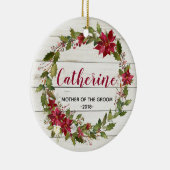 Personalisierte Hochzeits-Weihnachtsverzierung für Keramik Ornament (Rechts)