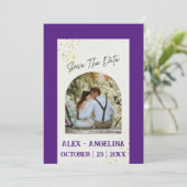 Personalisierte Hochzeitsankündigung mit Ihrer ein Save The Date (Stehend Vorderseite)