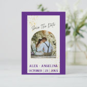 Personalisierte Hochzeitsankündigung mit Ihrer ein Save The Date (Stehend Vorderseite)