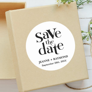 Personalisierte Hochzeitsankündigung "Save The Dat Runder Aufkleber