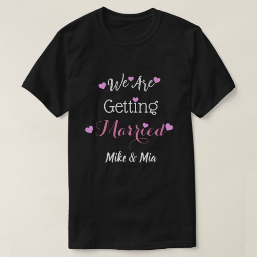 Personalisierte Hochzeitsankündigung T-Shirt (Design vorne)