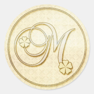 Personalisierte Hochzeitsaufkleber: Anfangsmonogra Runder Aufkleber