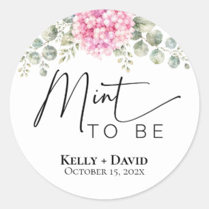 Personalisierte Hochzeitsaufkleber Mint to Be Runder Aufkleber