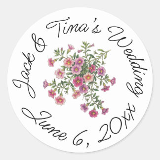 Personalisierte Hochzeitsaufkleber Runder Aufkleber