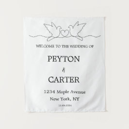 Personalisierte Hochzeitsband Wandteppich