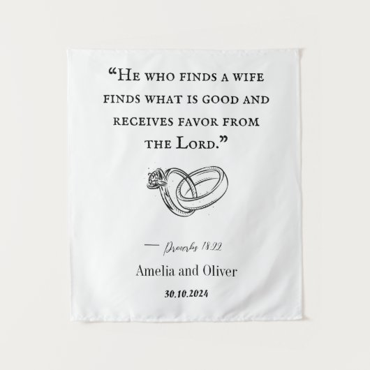 Personalisierte Hochzeitsband Wandteppich (Vorderseite)