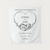 Personalisierte Hochzeitsband Wandteppich (Vorderseite)