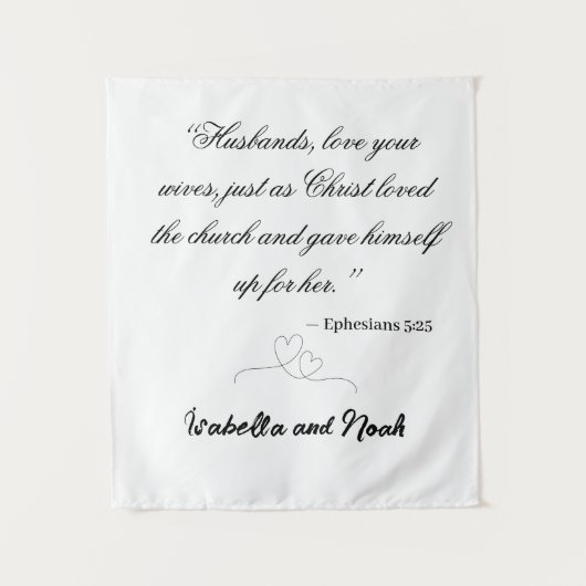 Personalisierte Hochzeitsband Wandteppich (Vorderseite)