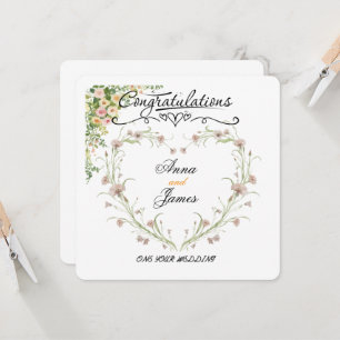 Personalisierte Hochzeitsblumenkarte Neu Vermähl Einladung