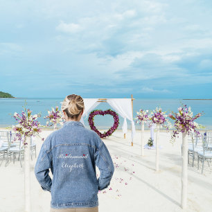 Personalisierte Hochzeitsbrautjungfer-Junggesellin Jeansjacke