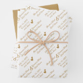 Personalisierte Hochzeitsbride & Groom Goldene Her Geschenkpapier Set (Beispiel)