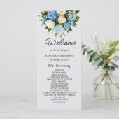 Personalisierte Hochzeitsbroschüre mit Rose Programm (Stehend Vorderseite)