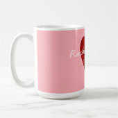Personalisierte Hochzeitscoffee-Tasse mit Herz Kaffeetasse (Links)
