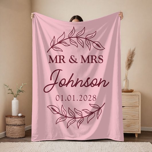 Personalisierte Hochzeitsdecke als Geschenk für Eh Fleecedecke