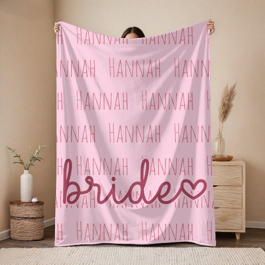 Personalisierte Hochzeitsdecke Rosa Geschenk für d Fleecedecke