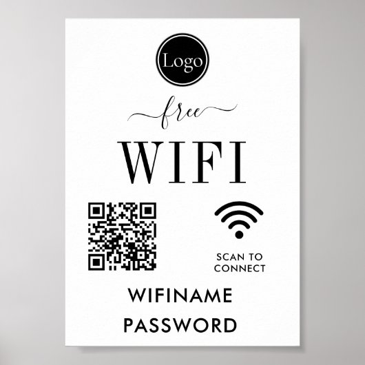 Personalisierte Hochzeitsdekoration WiFi-Zeichen Poster (Vorne)