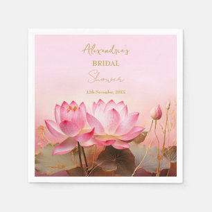 Personalisierte Hochzeitsdusche Rosa Lotus Serviette
