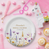 Personalisierte Hochzeitsdusche Wildblumen Pappteller (Party)