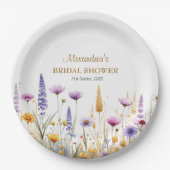 Personalisierte Hochzeitsdusche Wildblumen Pappteller (Vorderseite)