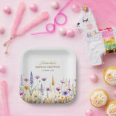 Personalisierte Hochzeitsdusche Wildblumen Pappteller (Party)