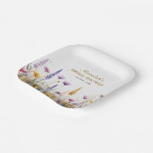 Personalisierte Hochzeitsdusche Wildblumen Pappteller (Gewinkelt)
