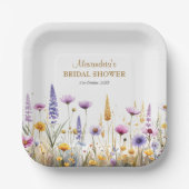 Personalisierte Hochzeitsdusche Wildblumen Pappteller (Vorderseite)