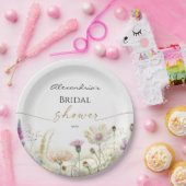 Personalisierte Hochzeitsdusche Wilde Blumen Pappteller (Party)