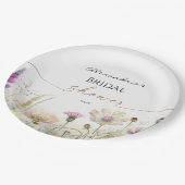 Personalisierte Hochzeitsdusche Wilde Blumen Pappteller (Schrägansicht)