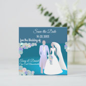 Personalisierte Hochzeitseinladung Einladung (Stehend Vorderseite)