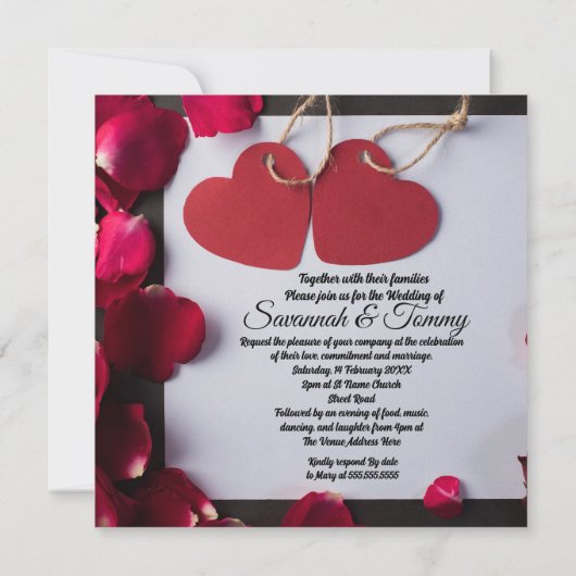 Personalisierte Hochzeitseinladung Einladung (Rückseite)