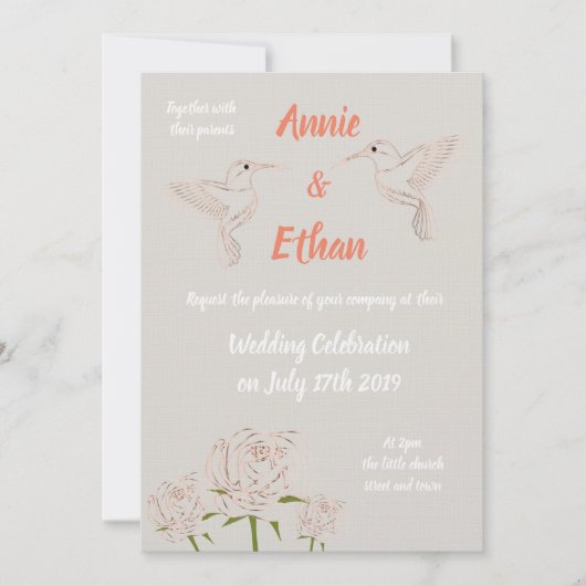 Personalisierte Hochzeitseinladung Einladung (Vorderseite)