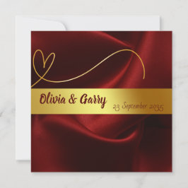 Personalisierte Hochzeitseinladung mit Gold auf Ro Karte