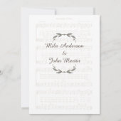 Personalisierte Hochzeitseinladung mit musikalisch Einladung (Rückseite)