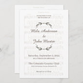 Personalisierte Hochzeitseinladung mit musikalisch Einladung (Vorne/Hinten)