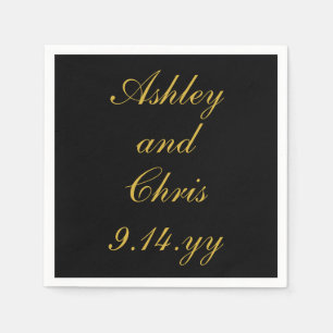 Personalisierte Hochzeitsempfehlung für Black & Go Serviette