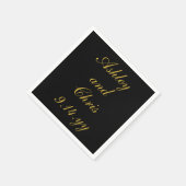 Personalisierte Hochzeitsempfehlung für Black & Go Serviette (Ecke)