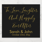 Personalisierte Hochzeitsempfehlung mit Black Gold Schaumweinetikett (Einzelnes Label)